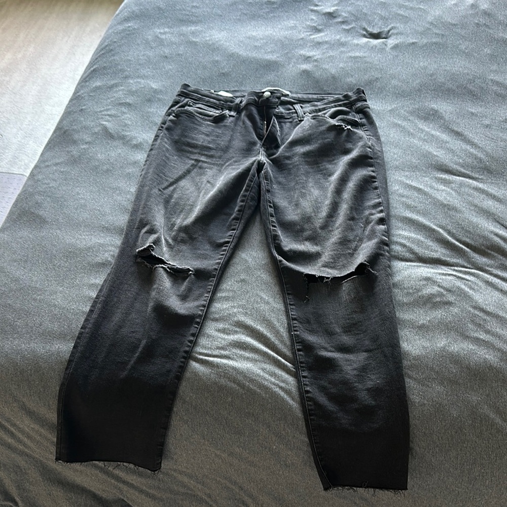 Joe's Jeans Black Skinny Denim (Ripped Knees)
